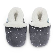 Silver Stars Grey Slippers