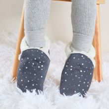 Silver Stars Grey Slippers