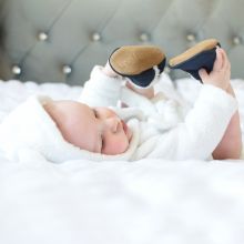 Navy Suede Slippers