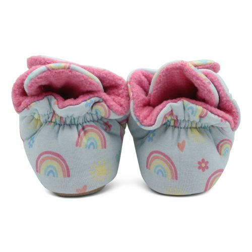 Rainbow Hearts Cotton Baby Booties