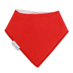 Dotty Fish baby and toddler plain bright red cotton bandana bib.