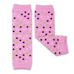 Dotty Fish baby and toddler pink legwarmers with coloured spots.