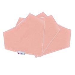 Dotty Fish cotton bandana bibs – 3 pack - peachy pink