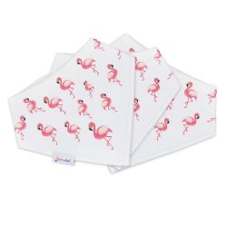 Dotty Fish cotton bandana bibs – 3 pack - flamingo