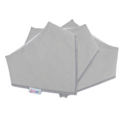 Dotty Fish cotton bandana bibs – 3 pack - light grey