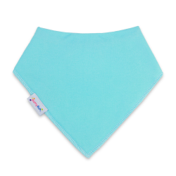 Dotty Fish baby and toddler plain turquoise blue cotton bandana bib.